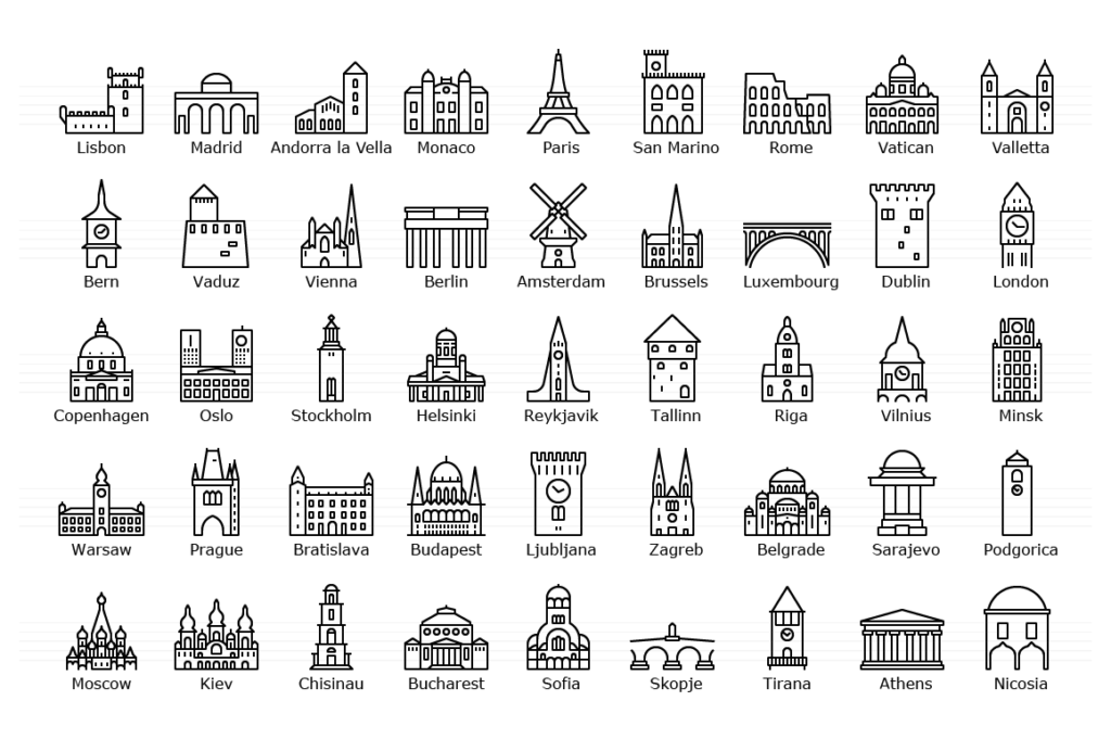 European Capitals - Icon Set