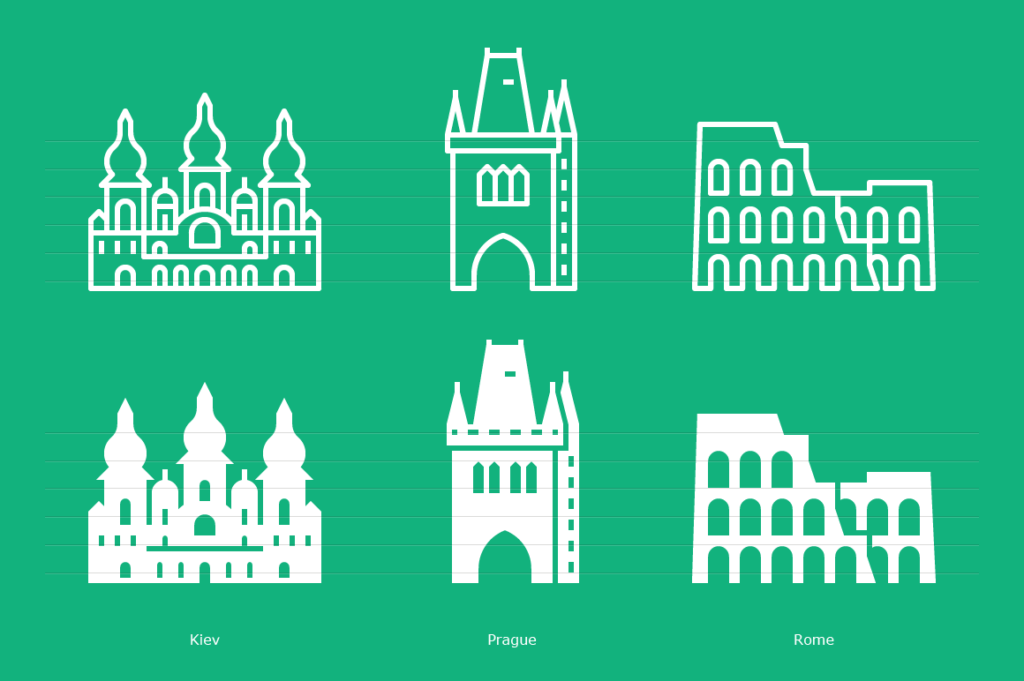 Kiev, Prague, Rome icons
