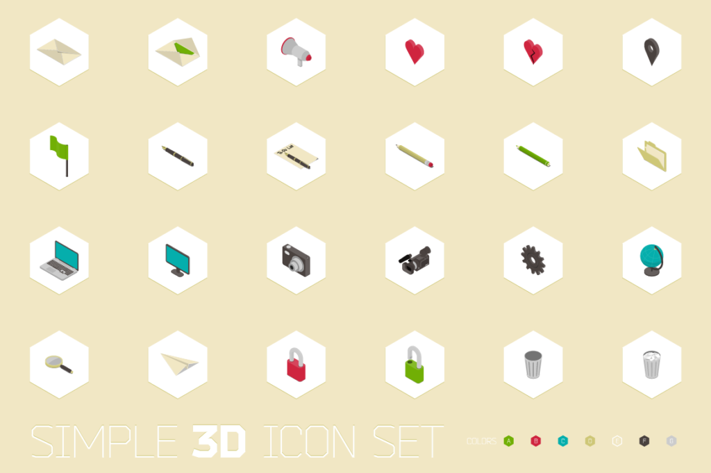 free 3d Isometric icon set