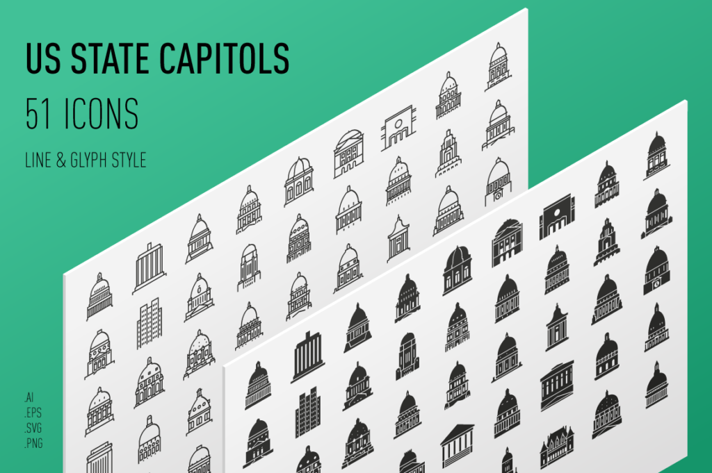 Capitol Buildings of the United States - Landmark Icons