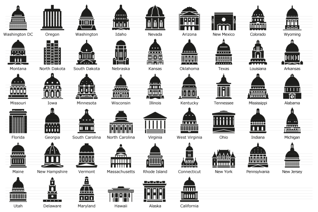 United States Capitols - Glyph Icons