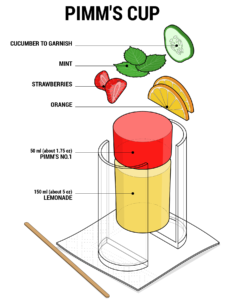 Pimm's Cup Cocktail Ingredients - Illustrations