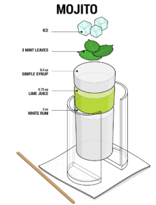 Mojito Cocktail Ingredients - Illustrations