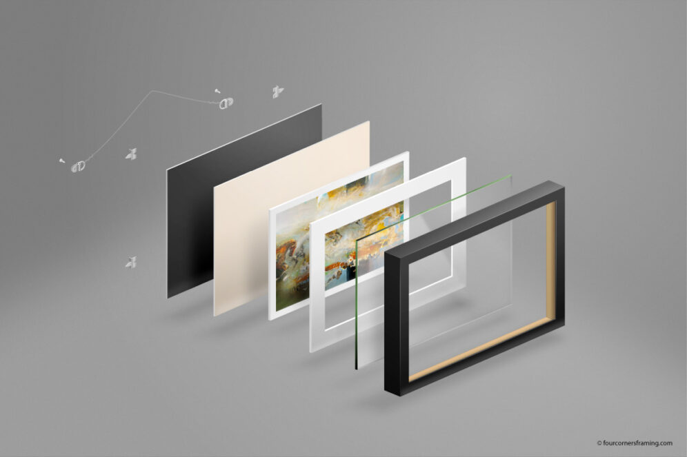 Exploded-View of Archival Frame - for fourcornersframing.com